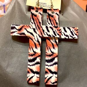 Leopard Cross Earrings